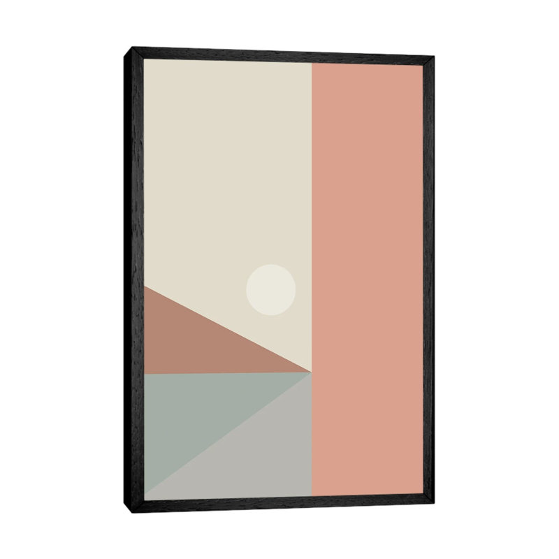 Geometric Landscape I - Print on Canvas, 152.5 cm H x 101.5 cm W, Black Framed