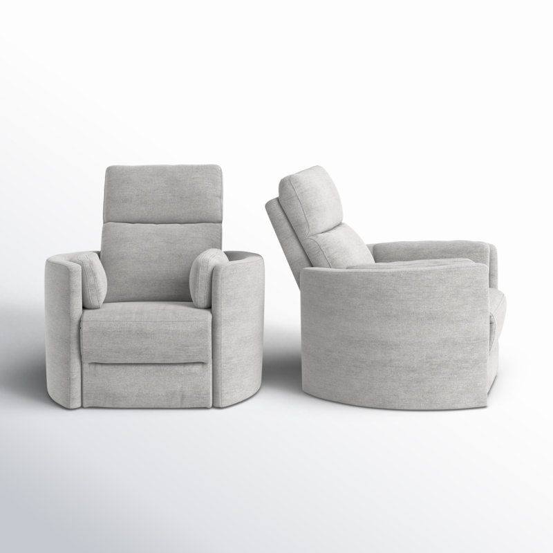 Fauteuil inclinable électrique pivotant l 40 po Carnesha (ensemble de 2), Minéral