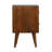 22" Chestnut Solid Wood Carved Geometric Two Drawer Nightstand