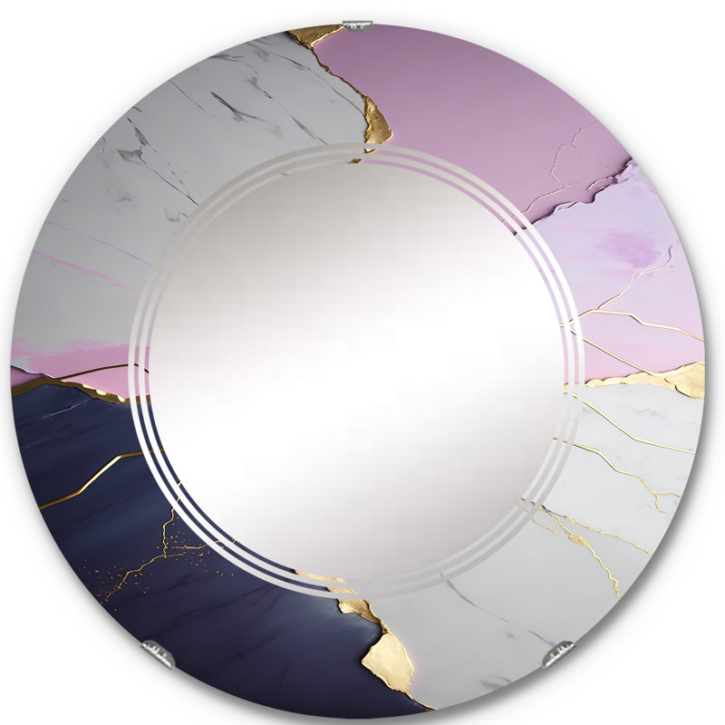 Miroir mural en marbre abstrait Priode, 24 po x 24 po