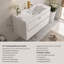 Meuble-lavabo mural de 42 po avec lavabo, meuble de rangement flottant avec comptoir en résine de pierre et tiroirs à fermeture en douceur entièrement assemblés, blanc brillant 24V15-42GW-W1920P414543