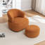 Fauteuil pivotant rembourré en polyester de 33 po de large Armelda-512362520