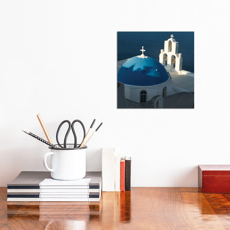 Santorini View From Fia by Wall Decor Addict - No Frame Print on Canvas, 30.48 cm H x 30.48 cm W
