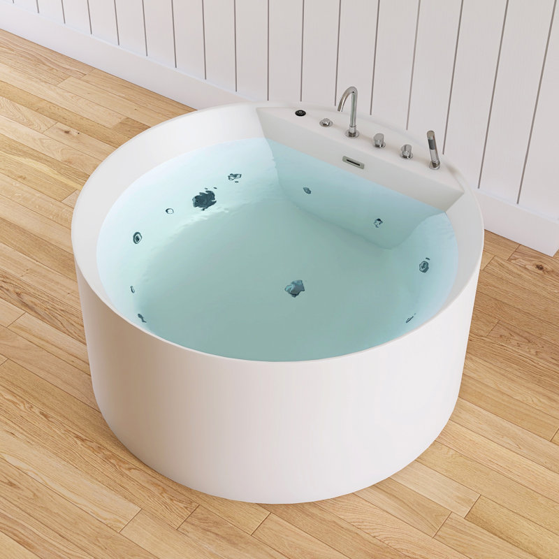 Baignoire tourbillon autoportante en acrylique avec robinet 47 po x 47 po Tidal