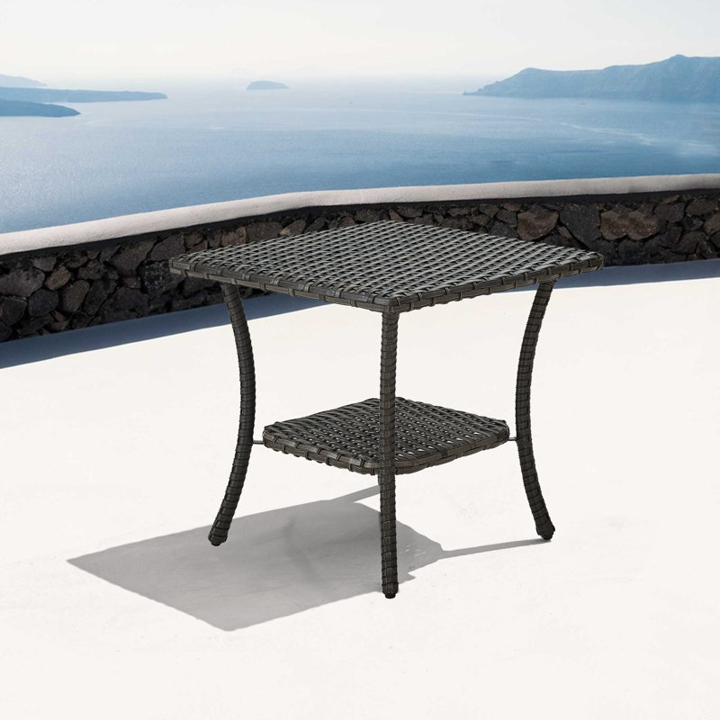 Highfield Square Metal Outdoor Side Table , 23.5'' in. W 23.5'' in. D, Gray