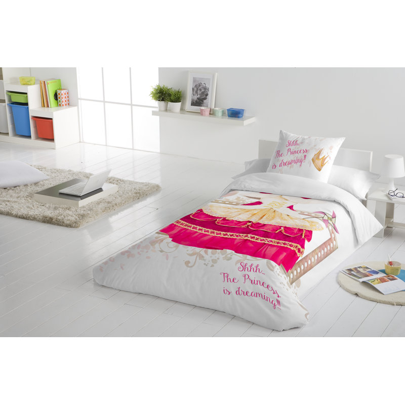  Ensemble de housse de couette réversible pour lit simple 2 pièces Princess
