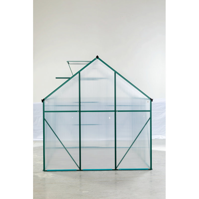 Polycarbonate Greenhouse Raised Base, Green, 76.77" H x 74.8" W x 98.42" D