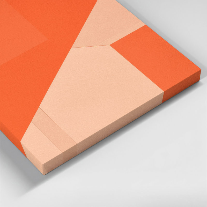 Minimalisme 98, art mural sur toile orange, H 20 po x l 24 po