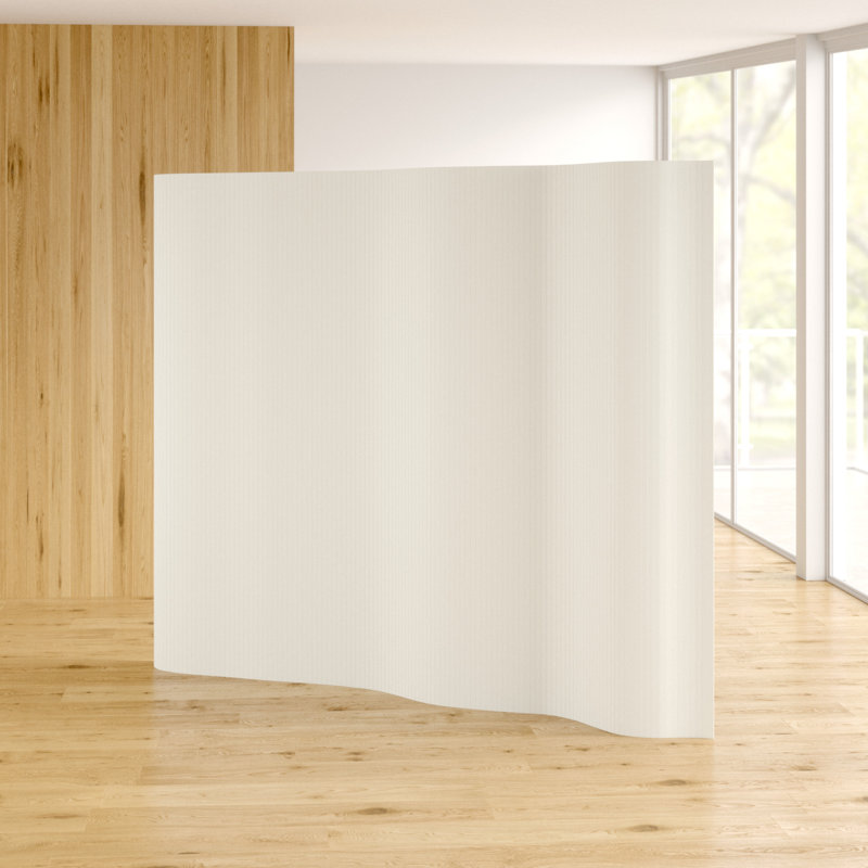 Deemston 250cm W x 200cm H Bamboo / Rattan Single Panel Room Divider, White