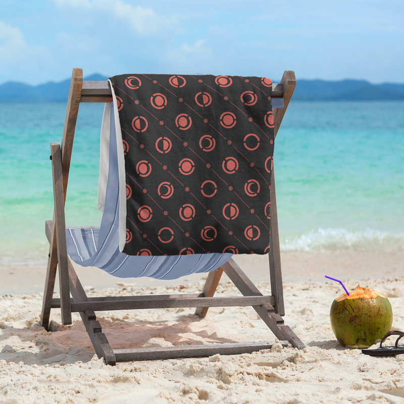 Skeffingt Beach Towel, Black/Dark Pink