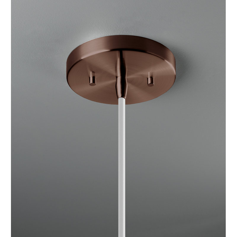 Luminaire suspendu en forme de dôme à 1 lumière DEL Amick, Bronze foncé, Noir mat carbone