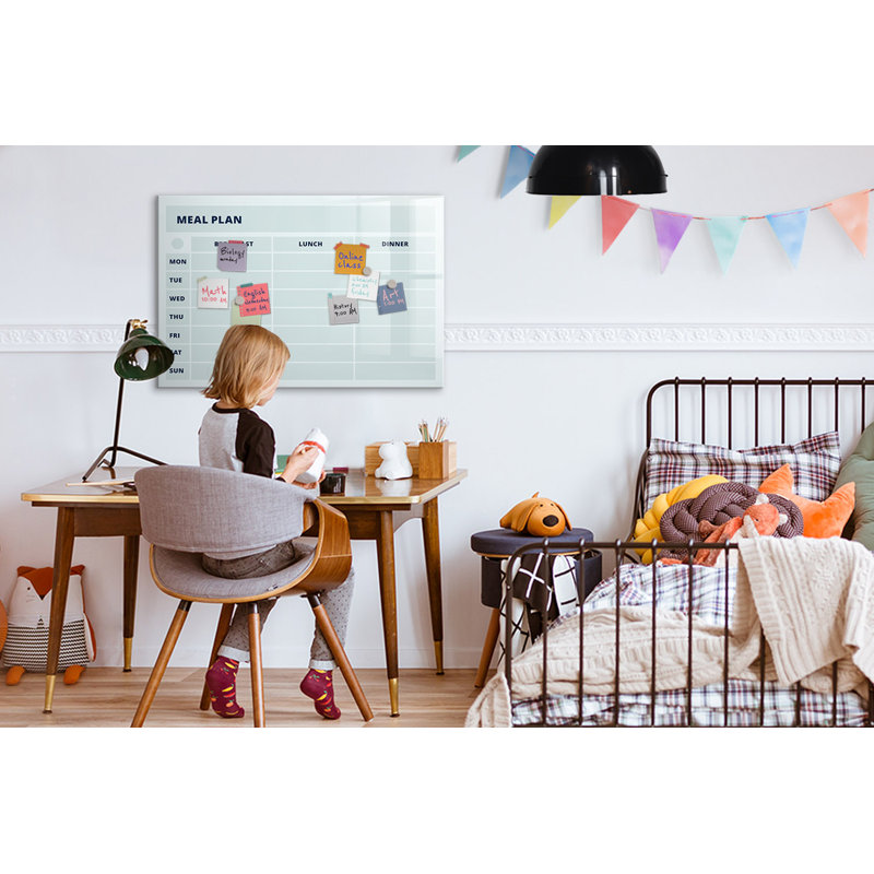 Magnetic Glass Dry Erase Board, 60cm H x 90cm W x 2cm D