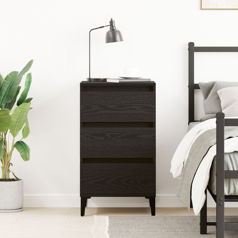 Bedside Cabinet, Black Oak