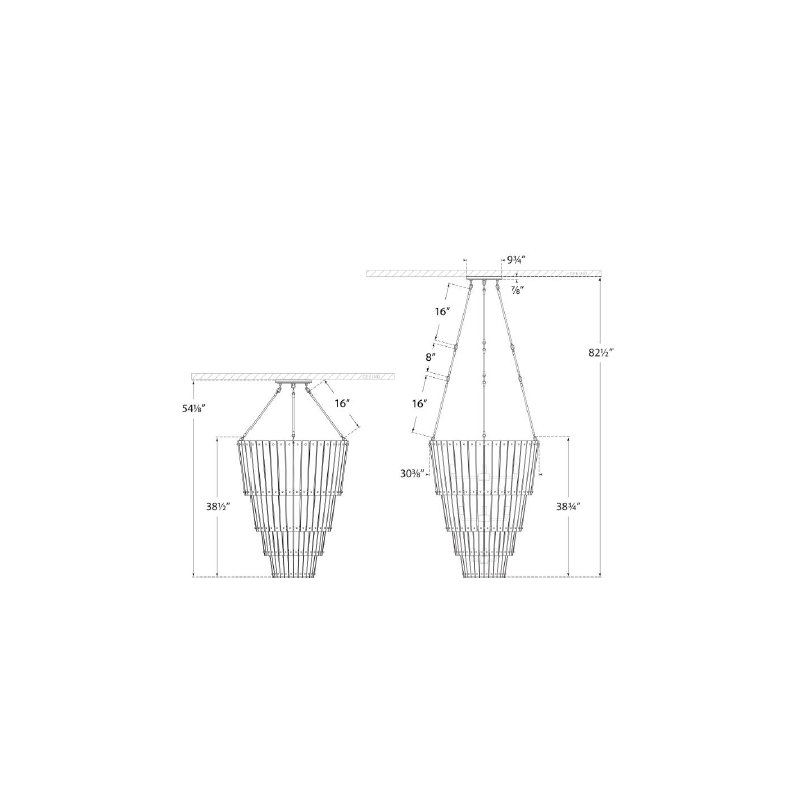 Carrier and Company Cadence Large Waterfall Chandelier