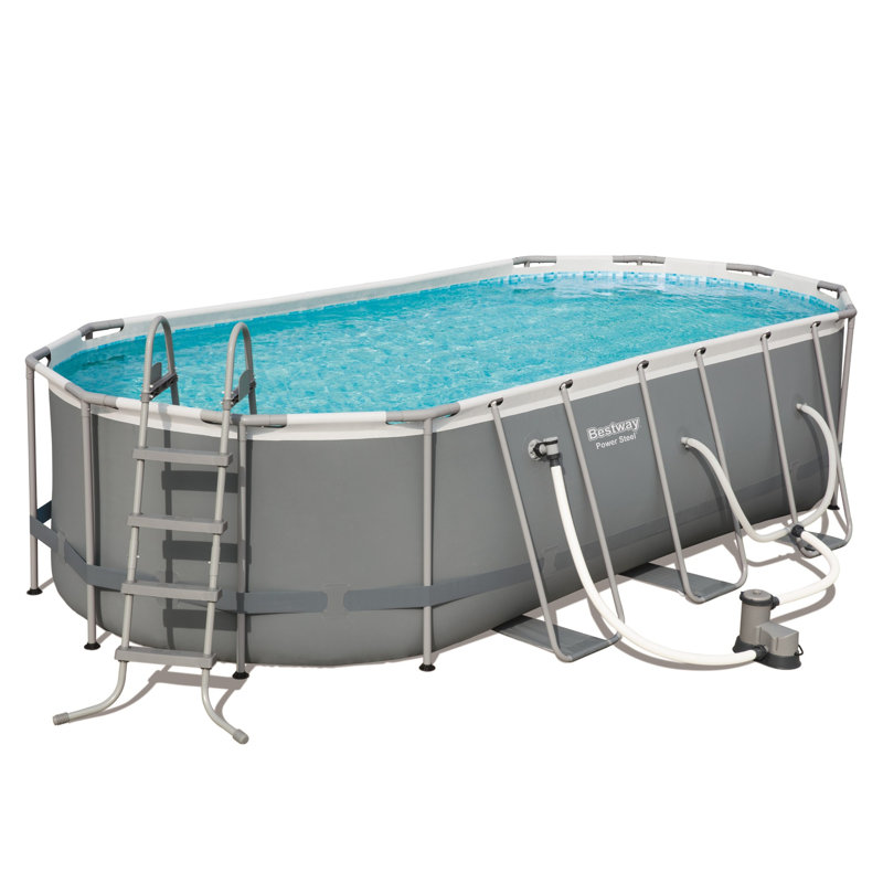 Steel Oval Frame Set Pool 216'' H x 108'' W x 48'' L