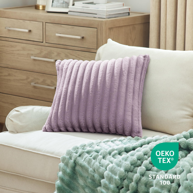 Bedsure Striped Throw Pillow Covers, Light Purple