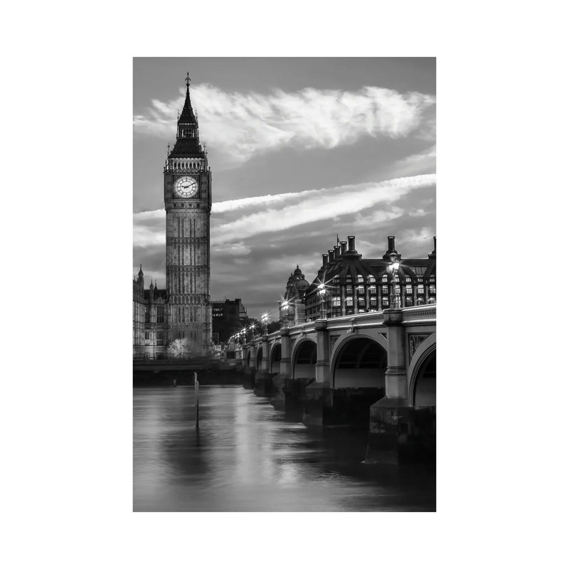 Evening At Westminster Bridge by Melanie Viola - Print on Canvas, 101.6cm H x 66.04cm W x 3.81cm D, Wrapped Canvas