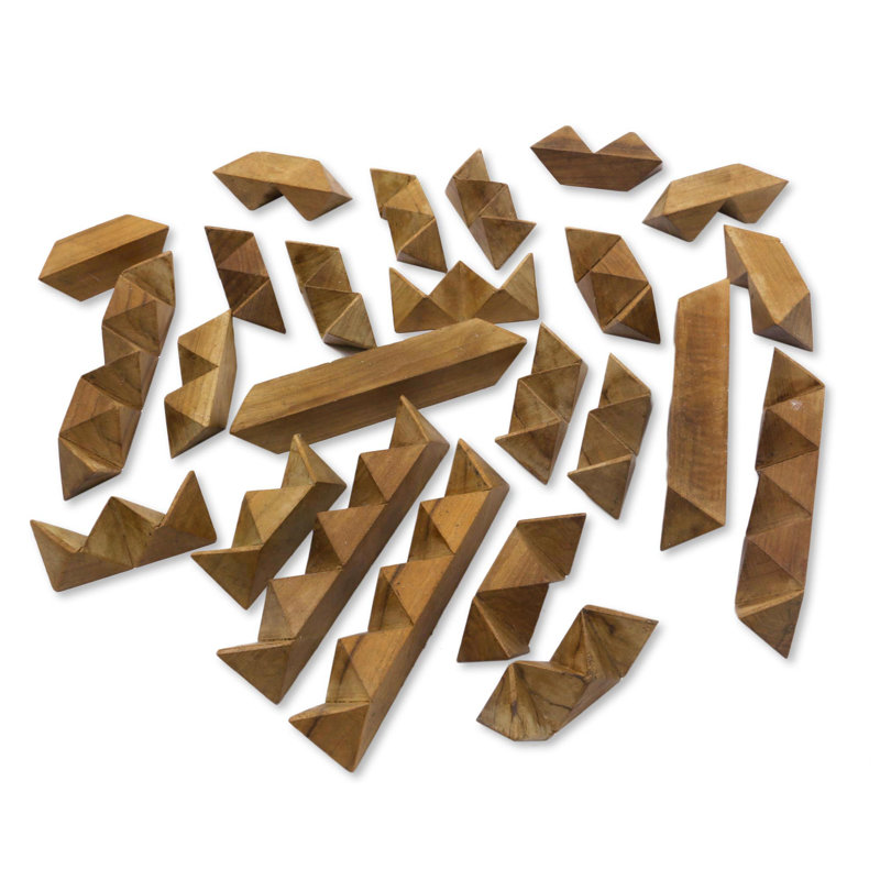 Nigoghos, étoile, 3D, teck, puzzle