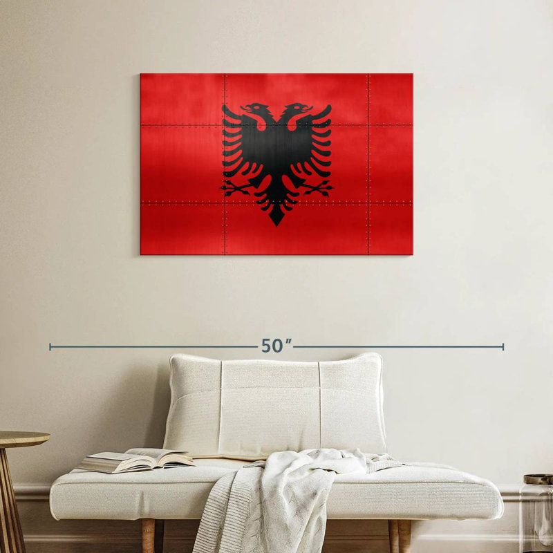 Borges Metalwork Albania Flag, 24" H x 36" W