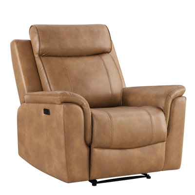 39'' Wide Oversized zero clearence recliner Vegan Leather Power Recliner
