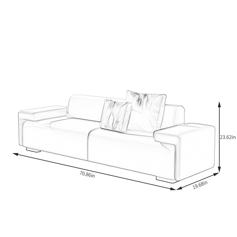 Banc de bout de lit moderne pour canapé rembourré, Bleu clair, H 23,62 po x l 70,86 po x P 19,68 po
