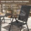 Foldable Outdoor Garden Dining Chairs, 7-Level Adjustable Reclining Backrest with Armrests-124811084
