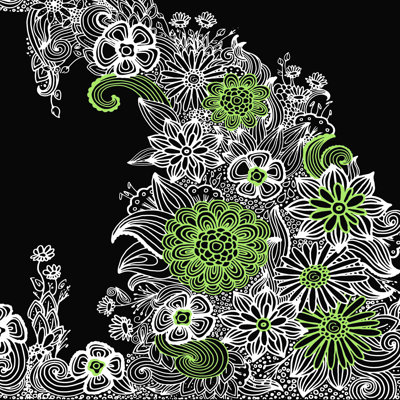 Tourbillon blanc et vert