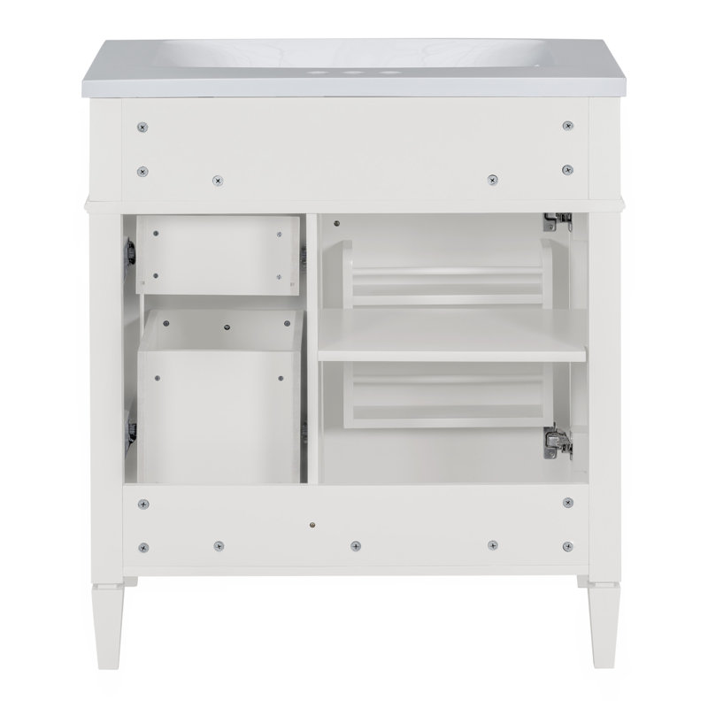 Meuble-lavabo de 30 po avec lavabo supérieur, Blanc