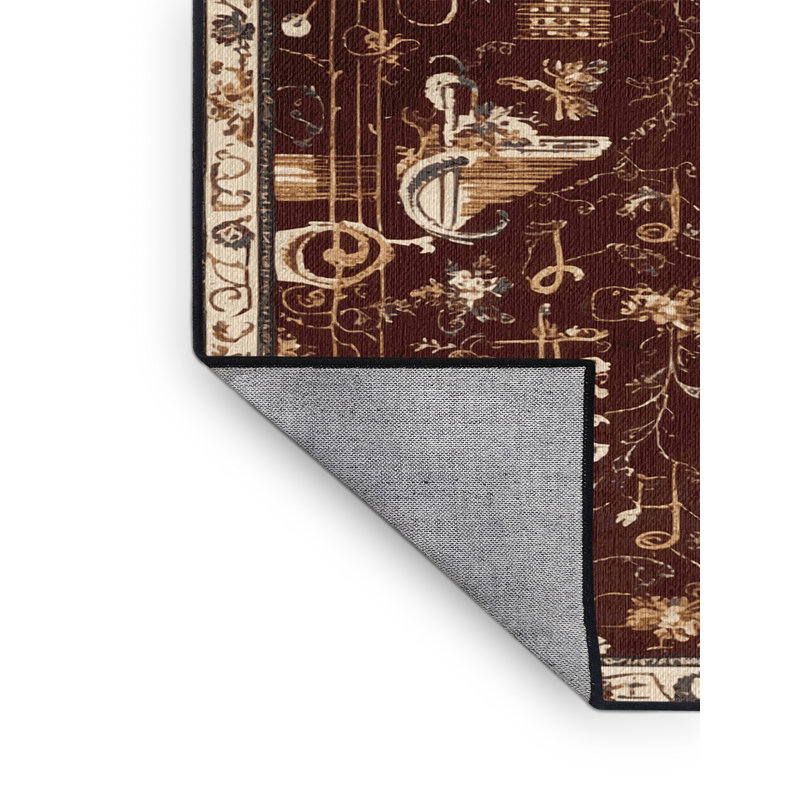 Washable Choral and Symphony Themes Music Area Rug, Rectangle 7' x 9'