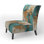 Turquoise Tranquility III - Upholstered Contemporary Slipper Chair, Teal Accent Chair