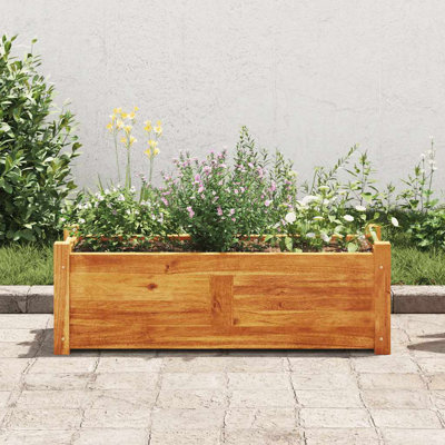 vidaXL Garden Raised Bed, Wooden Raised Flower Bed for Flowers and Plants, Solid Acacia Wood, Brown
