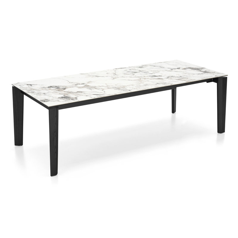 Dogma Extendable Tables, Matt Black, White Marble