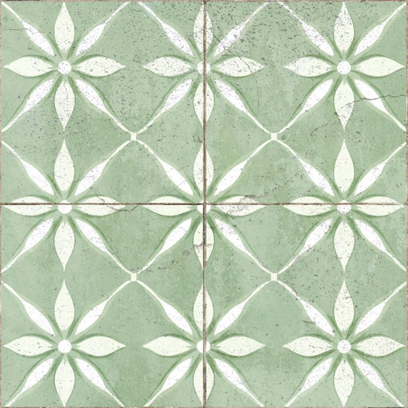 Carrelage mosaïque floral en vinyle 8 po x 8 po (ensemble de 24), Vert