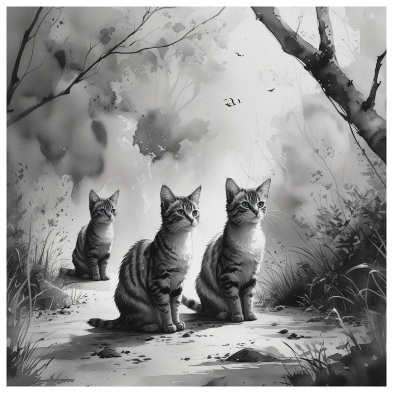 Édredon Three Tabby Cats, Simple extra long