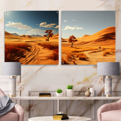 Nevada Native Spirit Plains - Desert Acrylic Wall Art Glass Set Of 2