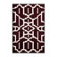 Machine Washable Trellis Red Area Rug