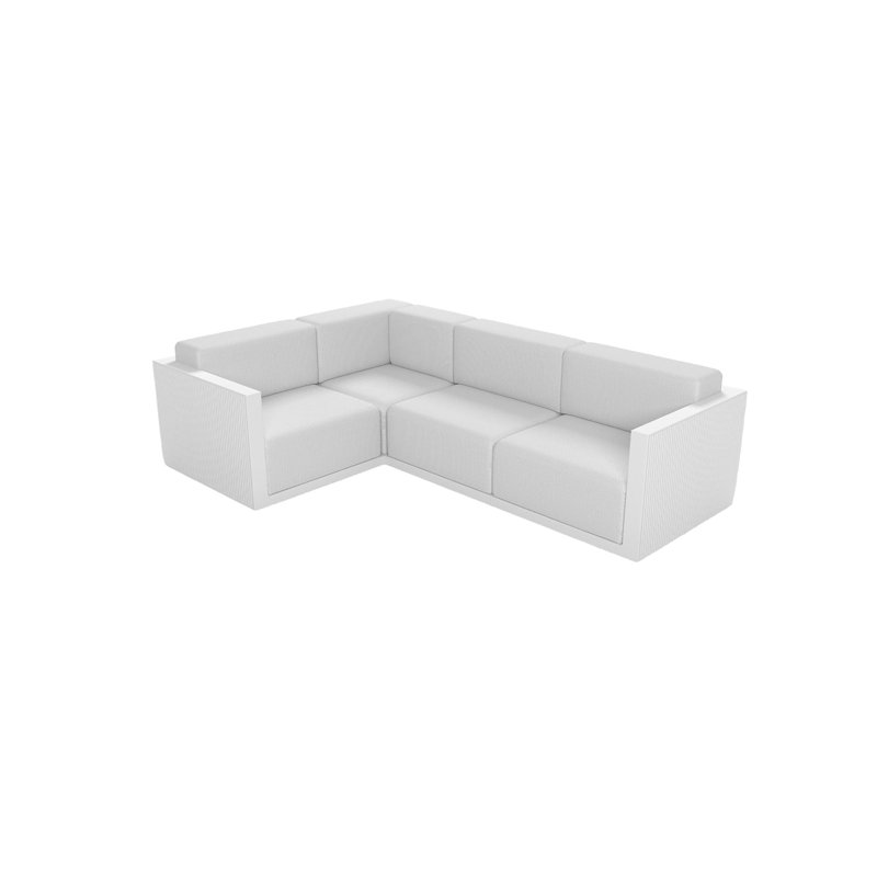 Gatsby 114" Wide Outdoor Reversible Patio Sectional with Cushions, Left Hand Facing