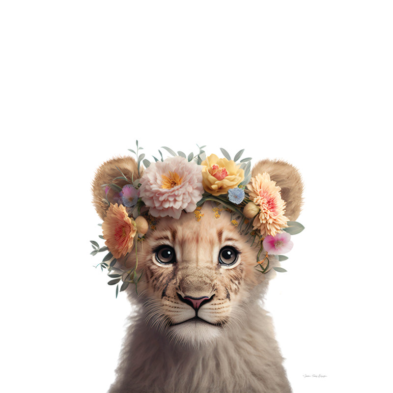Bébé lion par Seven Trees Designs, H 36 po x l 24 po x P 1,25 po