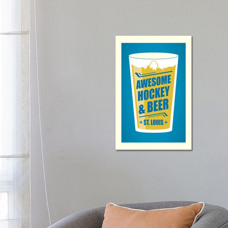 St. Louis: Awesome Hockey & Beer by Benton Park Prints - Wrapped Canvas Gallery-Wrapped Canvas Giclée