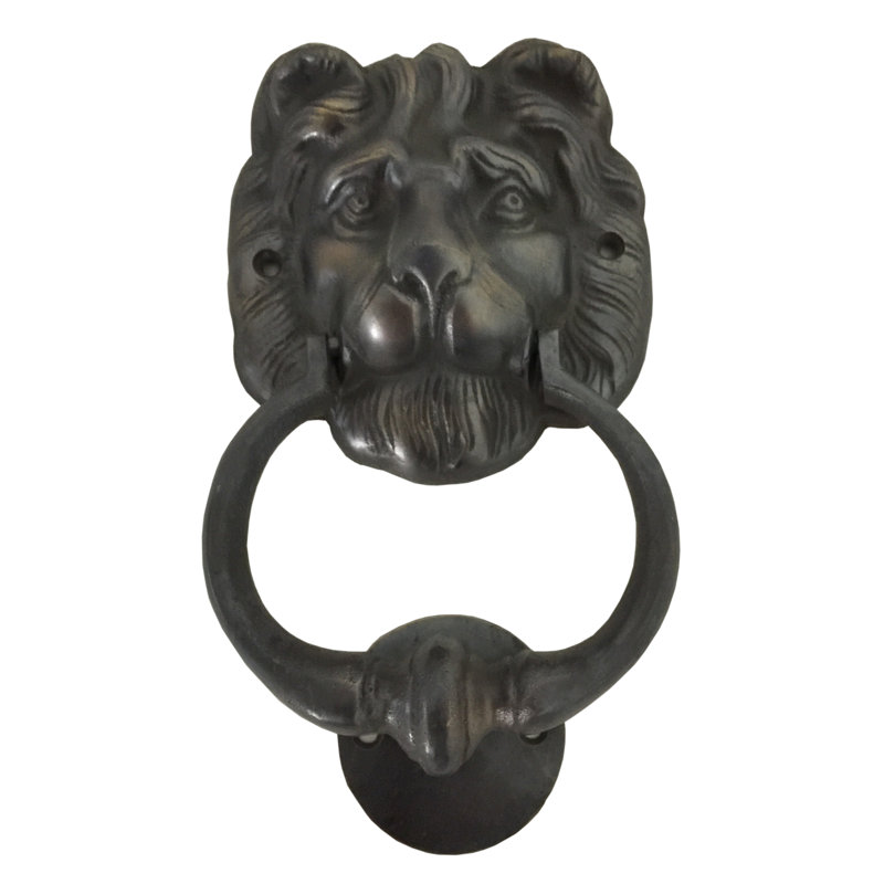 Porte-tete de porte en laiton de lion