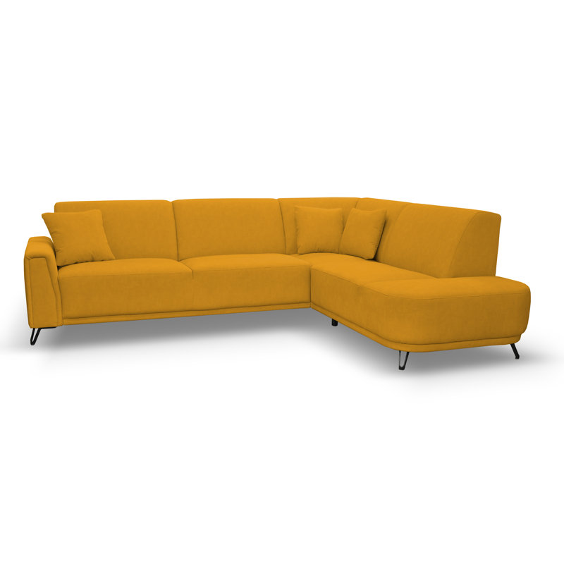 Vecellio 4 Seater Corner Sofa , Light yellow, Right facing