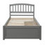 Lit simple en bois compact avec tiroirs de rangement, style moderne