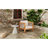Acacia Wood Outdoor Club Chair  With Beige Rope Arm And Beige Cushions,400 Lbs Capacity
