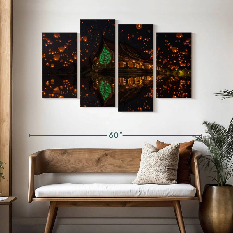 Adella Sirindhorn Temple Lanterns, 32'' H x 52'' W