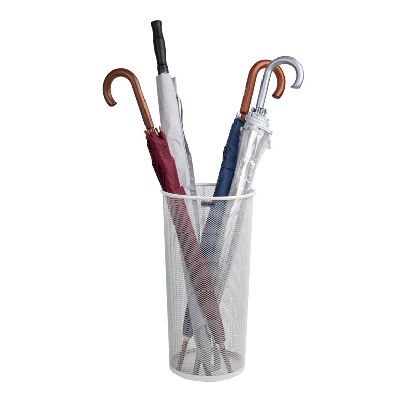 Porte-parapluies Mind Reader, support de rangement en filet multi-usage, organisateur pour bureau et entrée, filet en métal, blanc