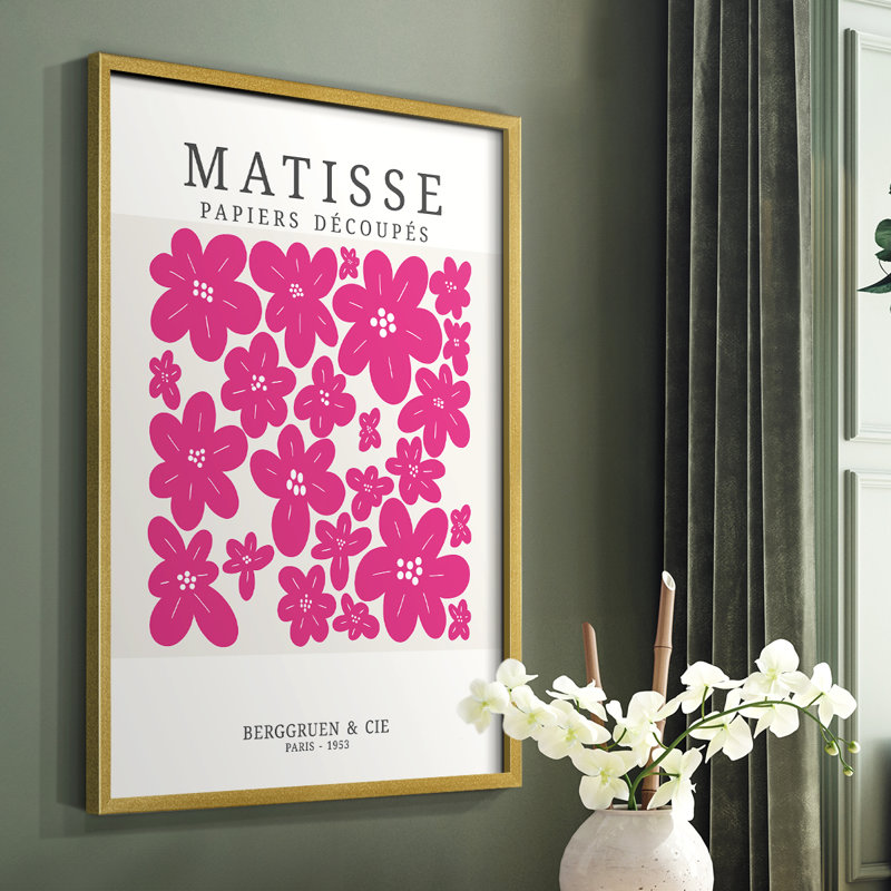 Matisse CDxx, reproduction encadrée - bois massif, Cadre doré simple, H 20 po x l 16 po