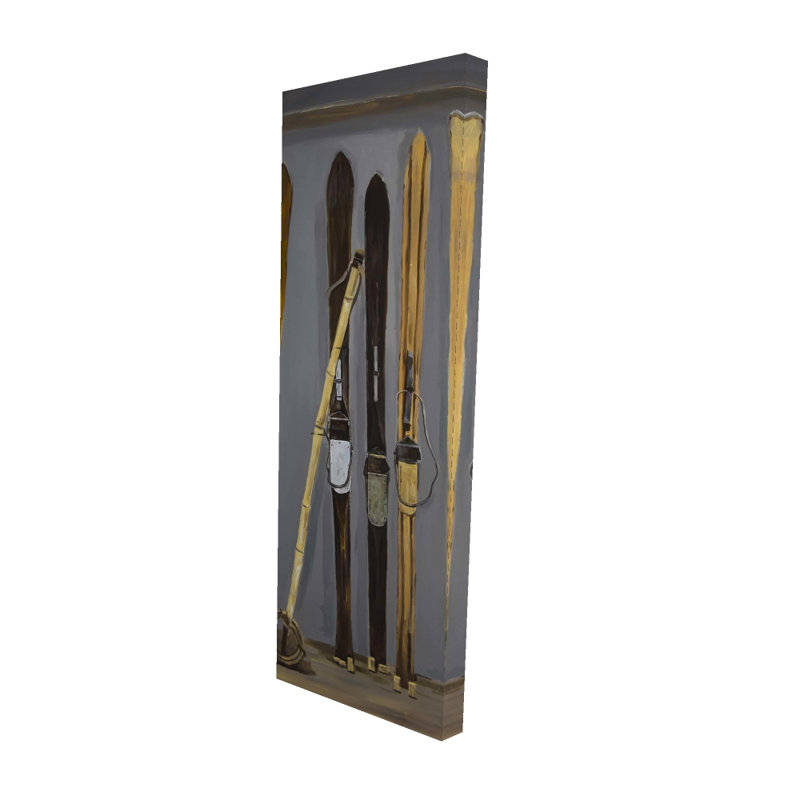 Bâtons de ski rustiques et toile de skis rétro | Décoration intérieure