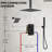 Digital Shower System with Pressure Balanced Valve, 12" Ceiling Mount Rainfall Dual Shower Head and Handheld Shower-89015407
