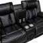 Ensemble de canapé noir luxueux 2 pièces avec causeuse inclinable électrique à DEL avec ports de charge et porte-gobelets avec chargeur sans fil et haut-parleurs-137635334