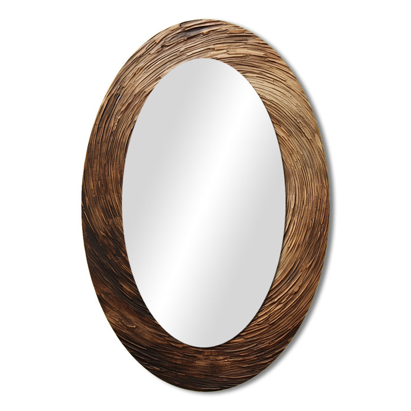 Miroir mural brun moderne, 36 po x 24 po